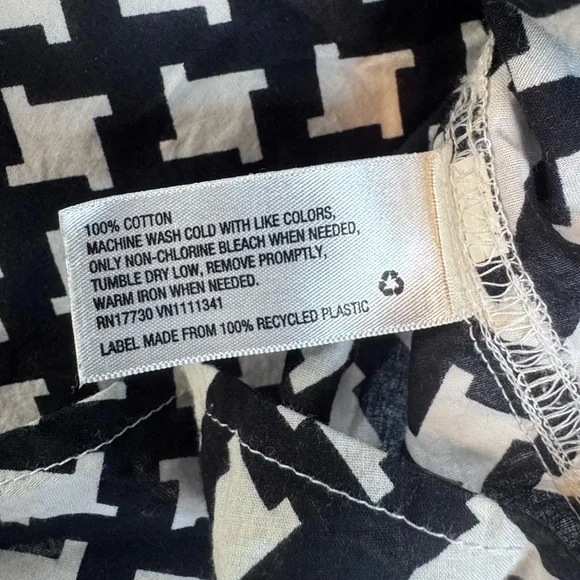 Merona Black & White Geometric Print Button Front Blouse XXL - Picture 9 of 11